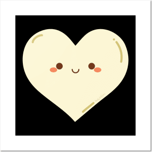 White chocolate heart Posters and Art